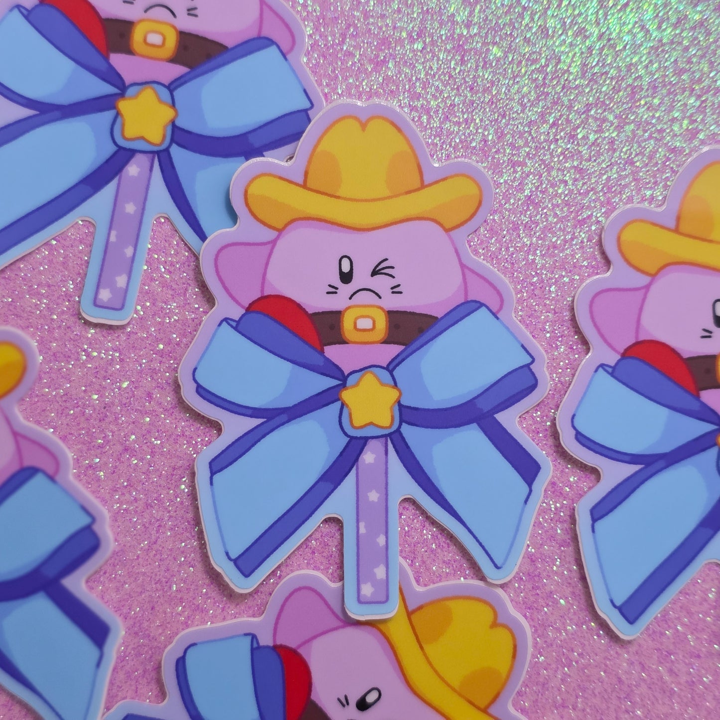 Cowboy Kirby Lollipop Vinyl Sticker