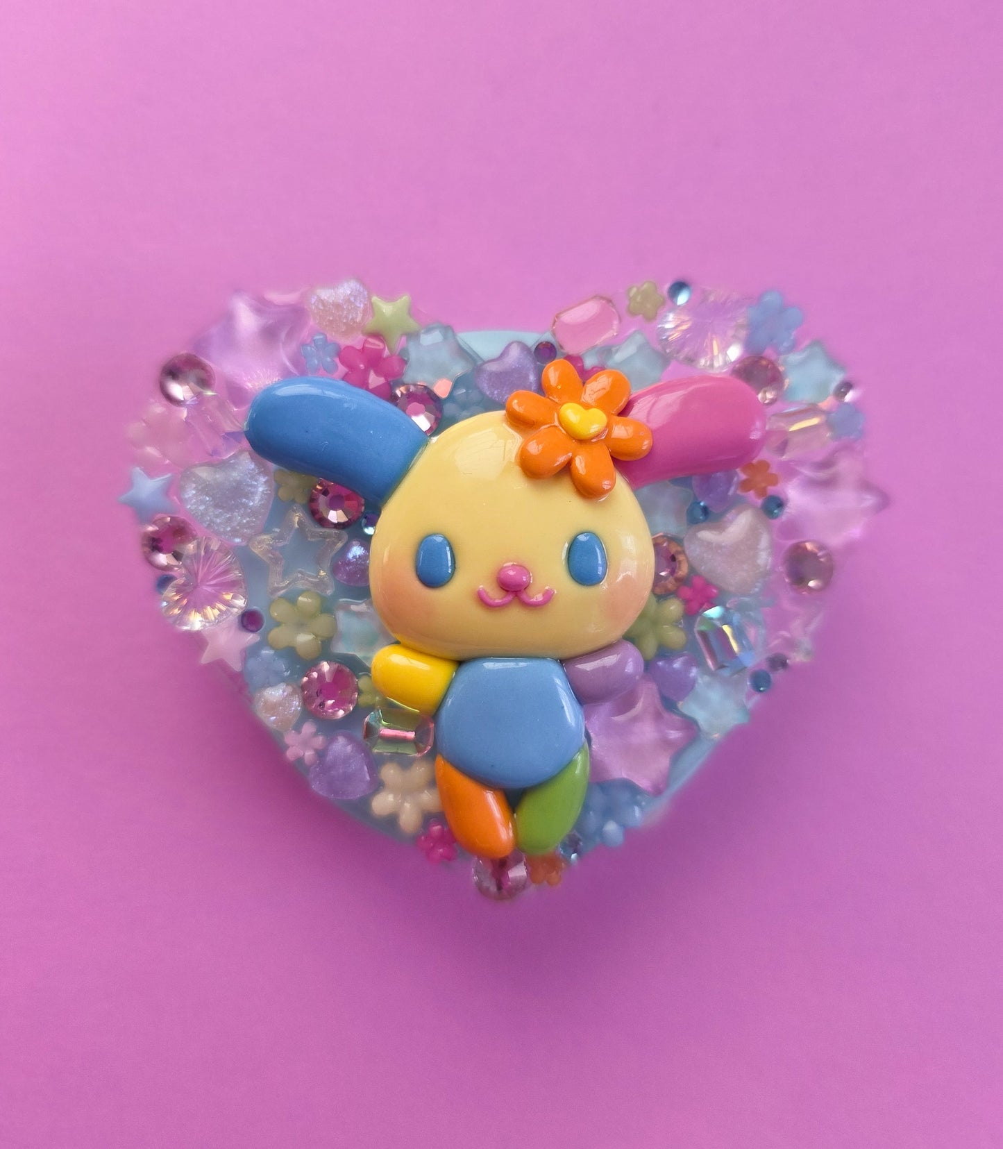 Rainbow Bunny Soft Touch Phone Grip NOT Magsafe