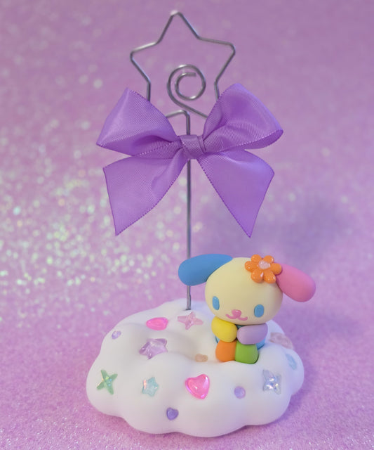 Rainbow Bunny Photo Holder Figure
