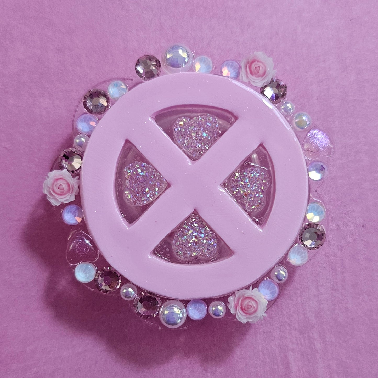 Pink X-men Jeweled Phone Grip