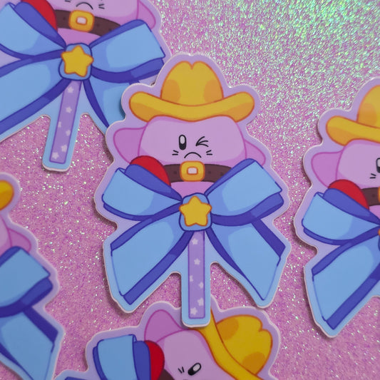 Cowboy Kirby Lollipop Vinyl Sticker