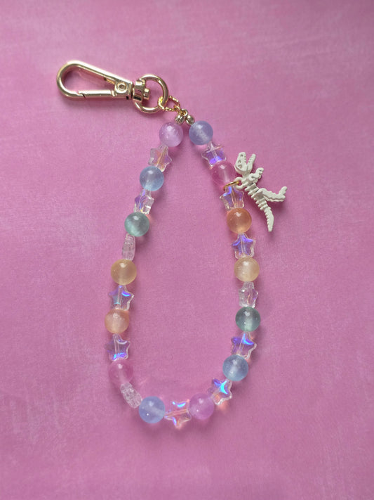 Rainbow & Stars Phone Charm with Dino