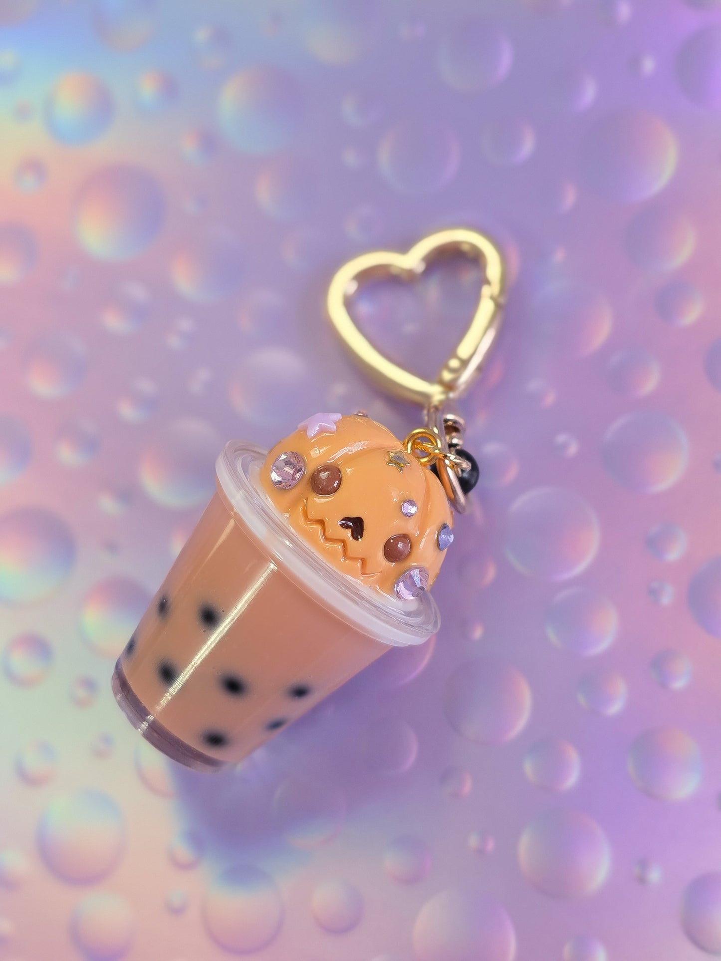 Pumpkin Cream Thai Tea Boba Bag Charm