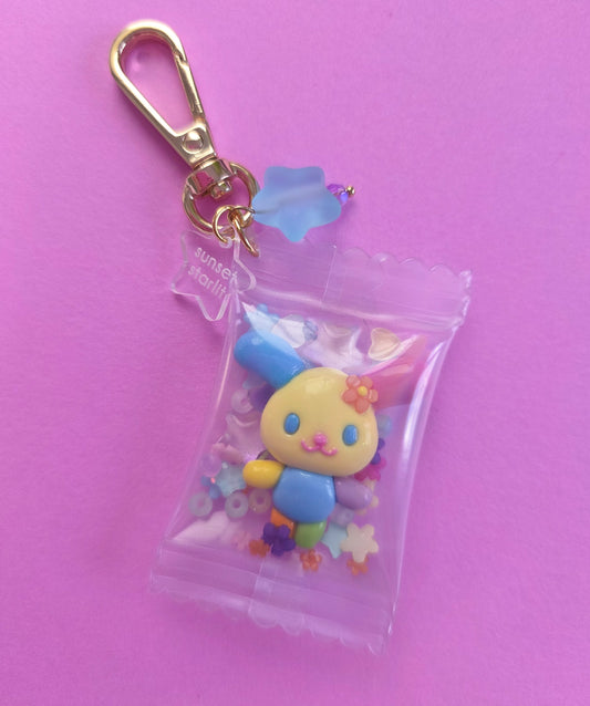 Rainbow Bunny Candy Bag Charm