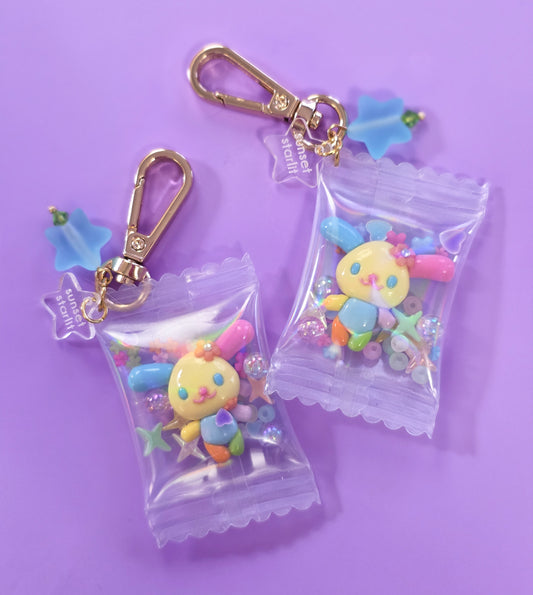 Rainbow Bunny Candy Bag Charm
