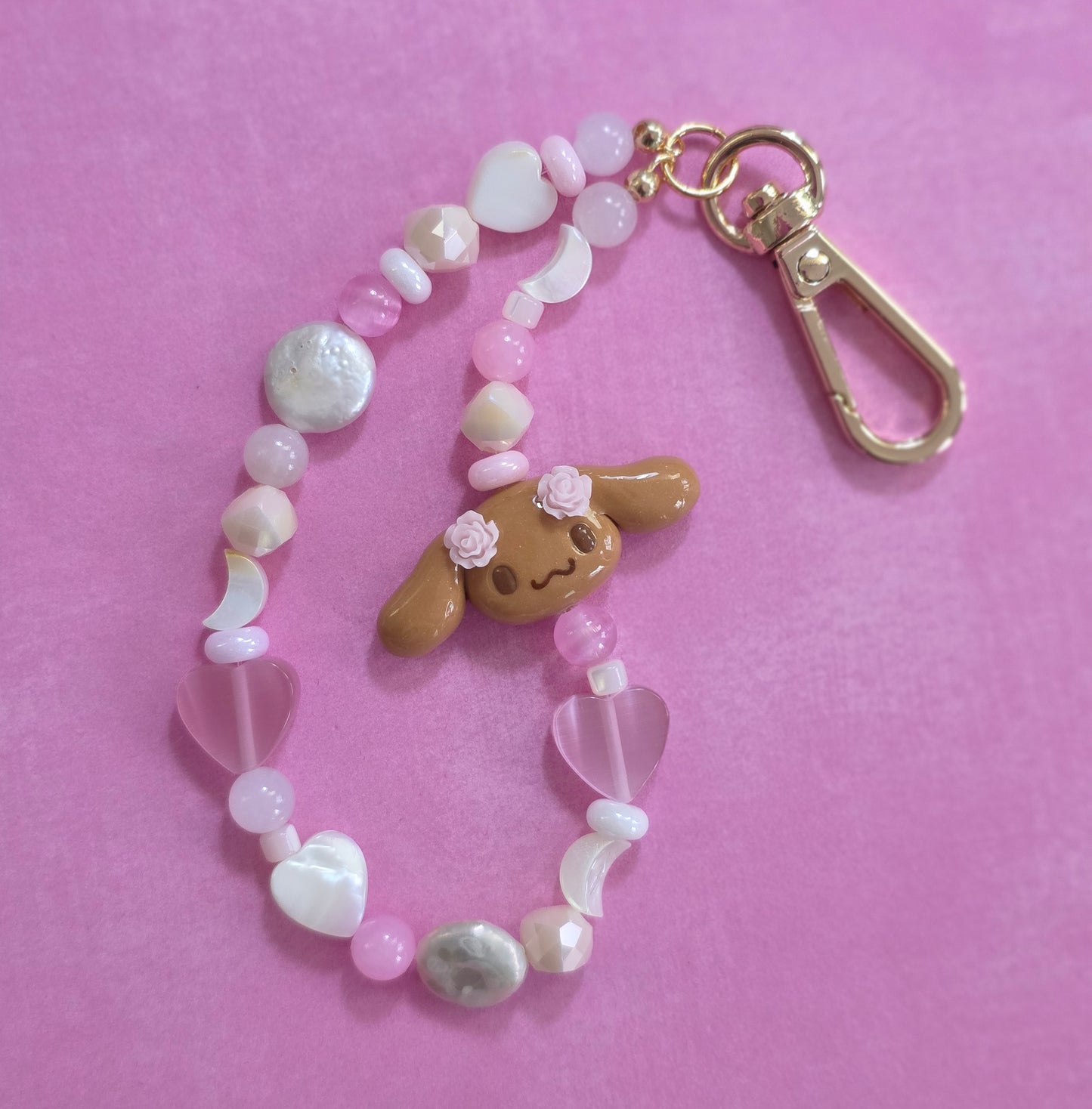 Chocolate Dog with ROSES Phone Charm