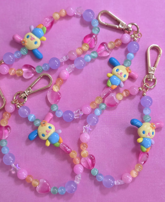 Rainbow Bunny Phone Charm