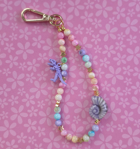 Dino Phone Charm Purple Ammonite