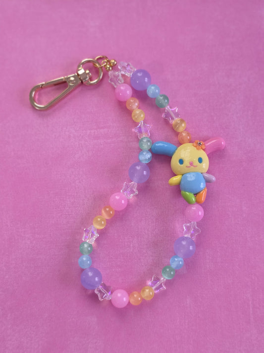 Extra Long Rainbow Bunny Phone Charm