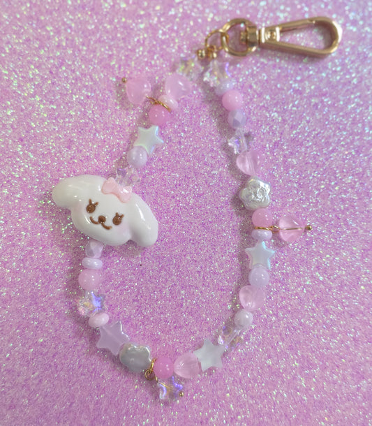 Fluffy White Dog Phone Charm