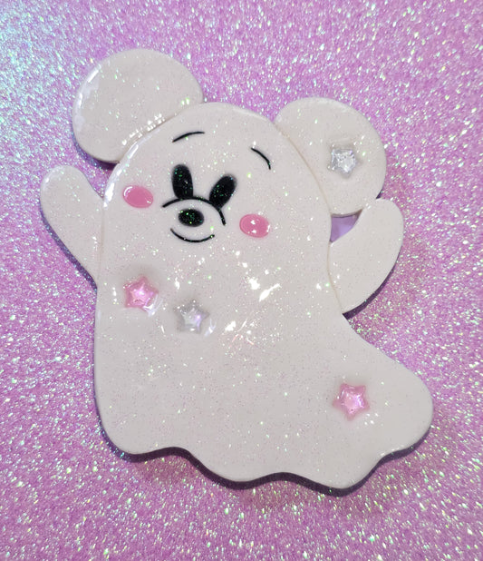 Ghost Mouse Glitter Coaster