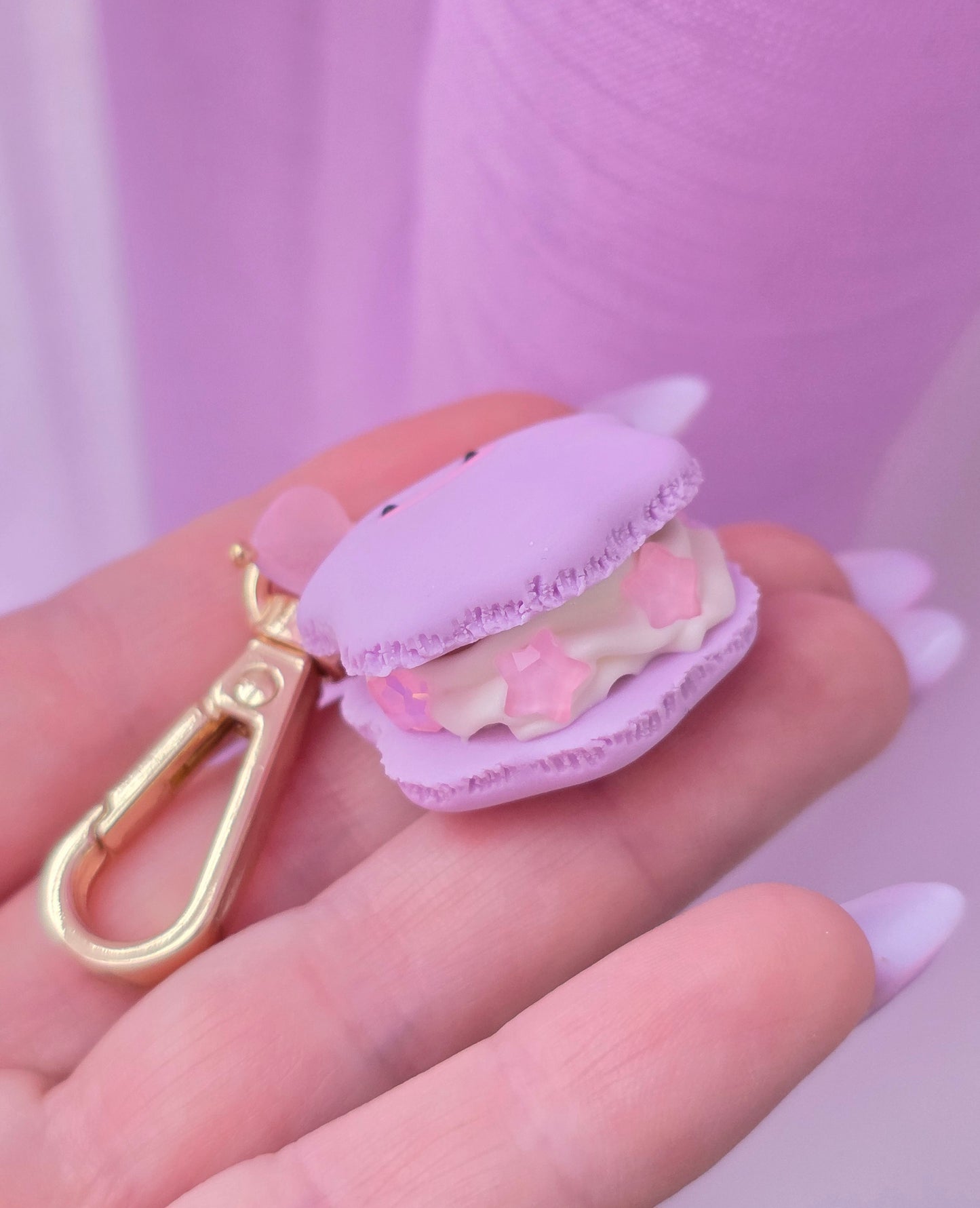 Purple Blob Macaron Mini Bag Charm
