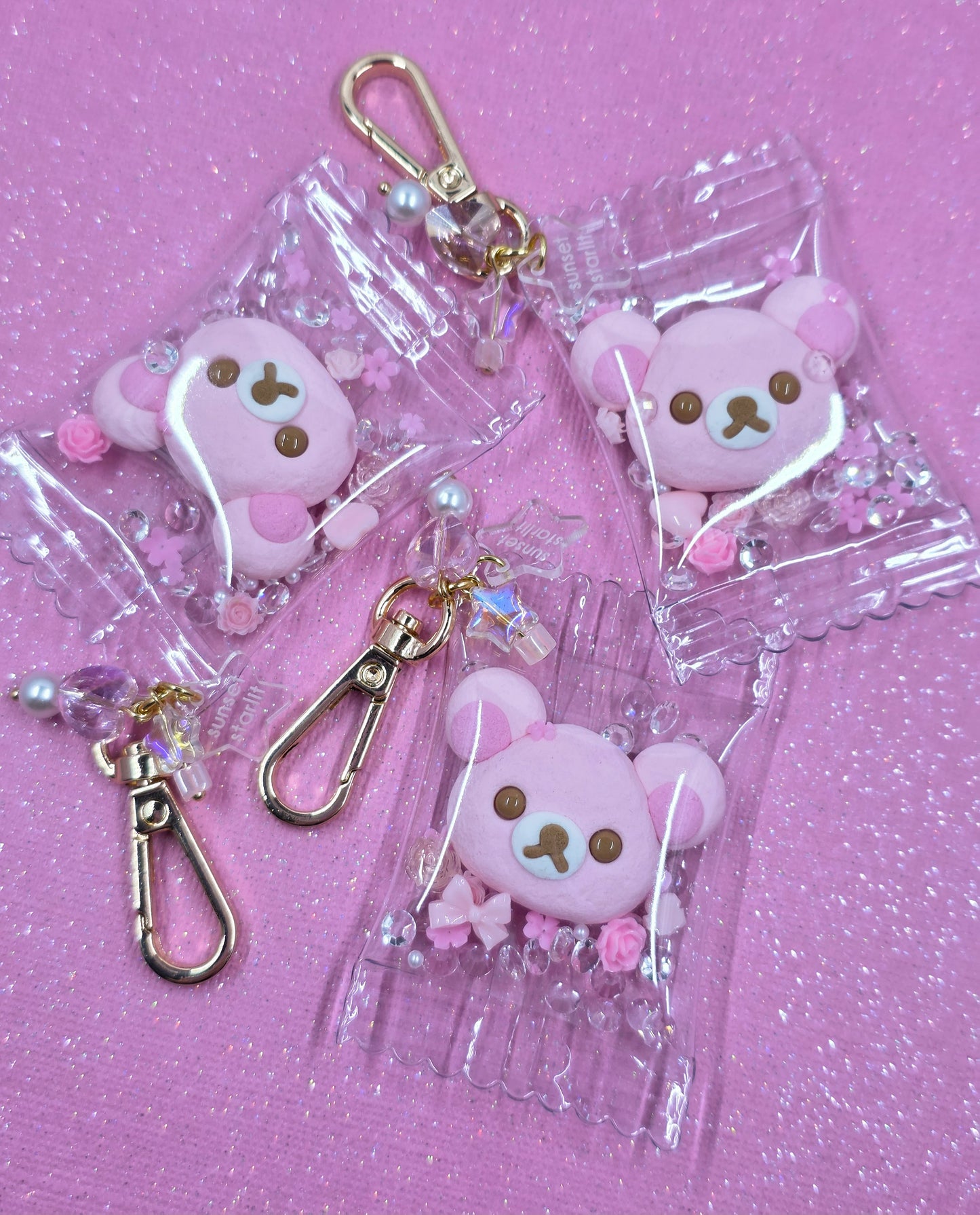 Pink Kuma Candy Bag Charm