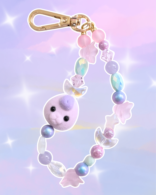 Critter Fairy Flocked Charm Lavender