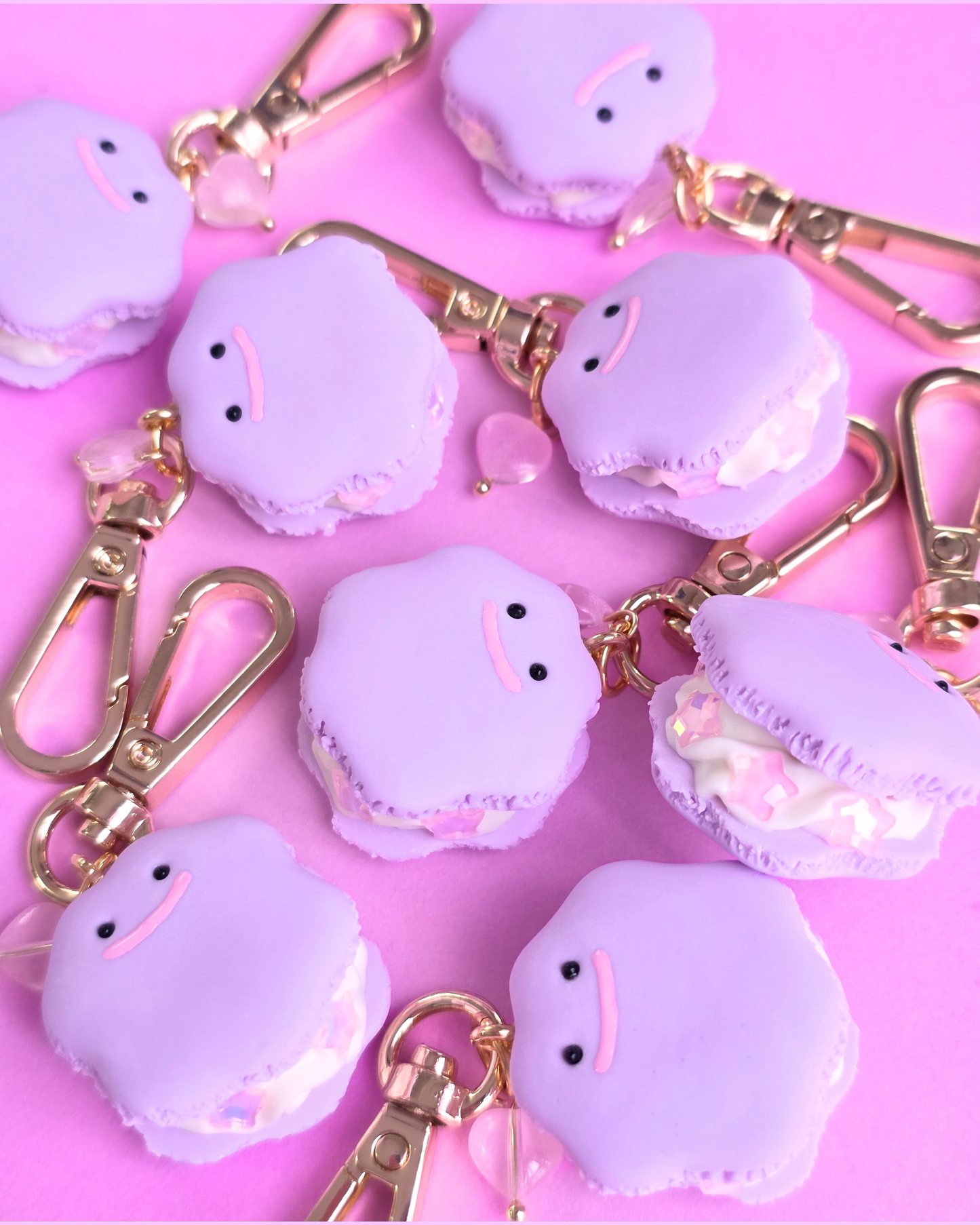Purple Blob Macaron Mini Bag Charm