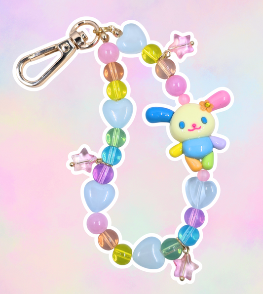 Rainbow Bunny Phone Charm