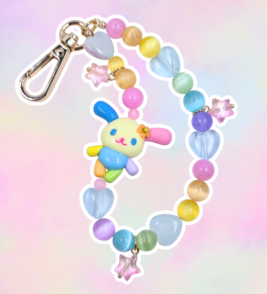 Rainbow Bunny Phone Charm