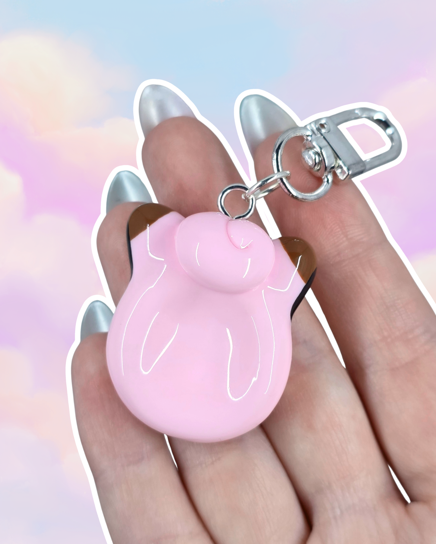 Moon Fairy Worry Stone Keychain