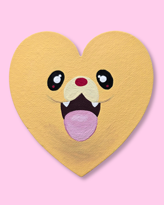 Fire Starter Pom Heart Canvas Magnet