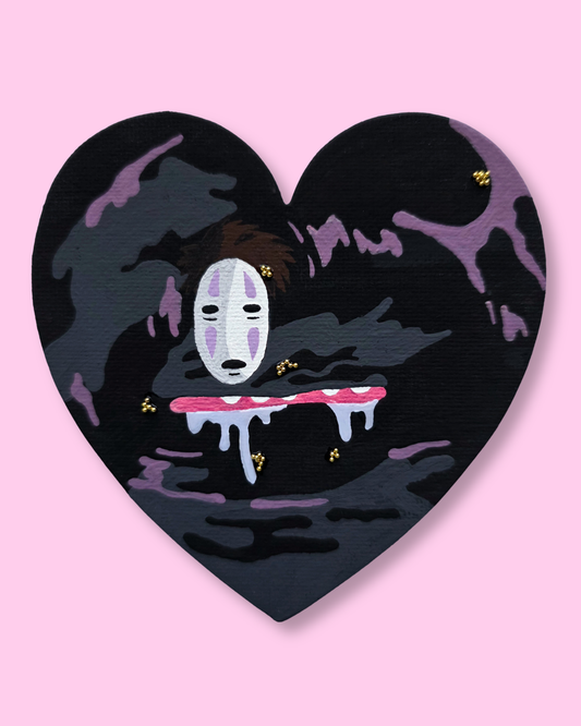No Face Heart Canvas Magnet