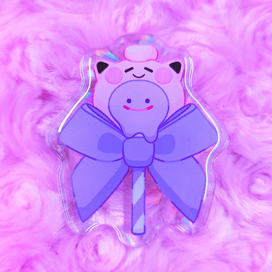 Jigglypuff Costume Ditto Lollipop Acrylic Pin