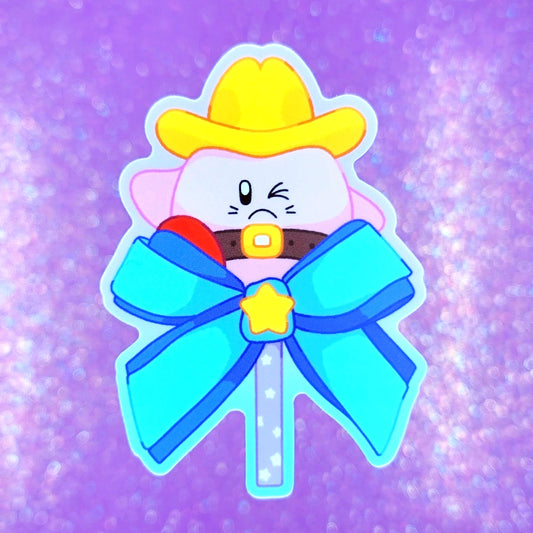 Cowboy Kirby Lollipop Vinyl Sticker